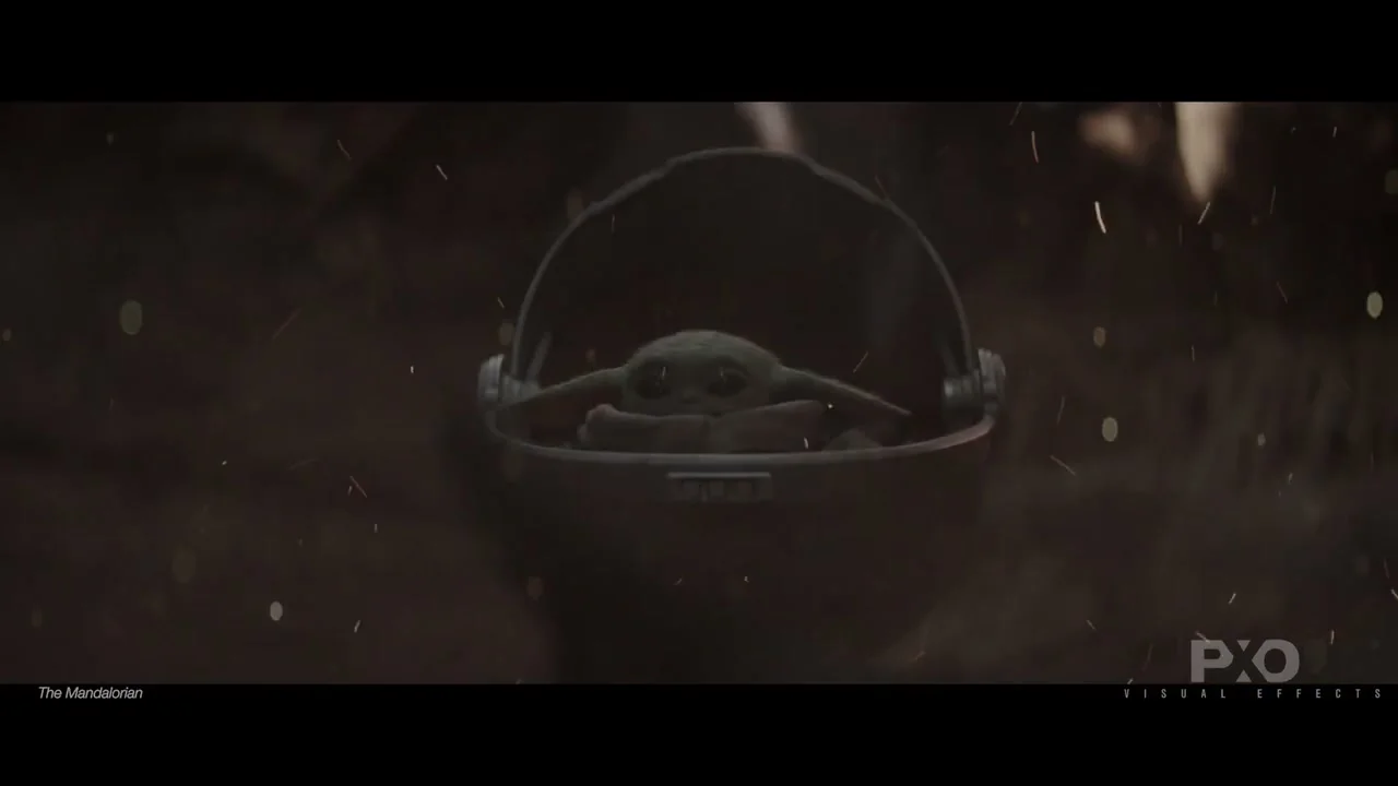 Grogu nella sequenza di The Mandalorian inclusa nel reel PIXOMONDO 2020