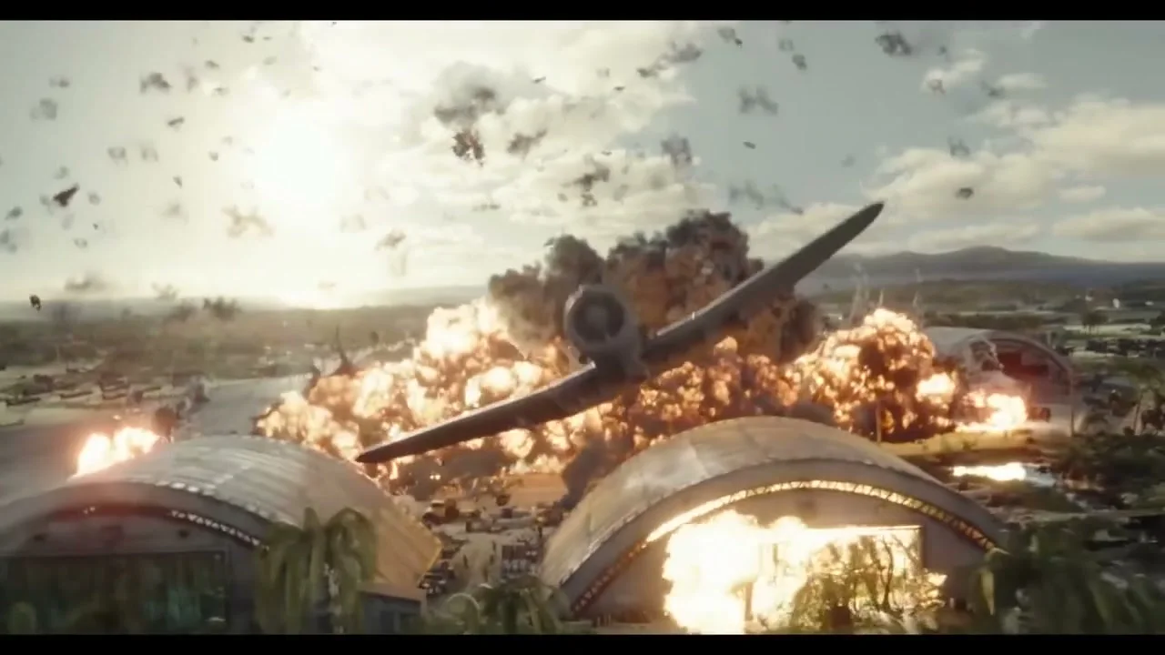 Esplosione di un hangar nella sequenza VFX di Midway